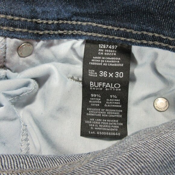 Buffalo David Bitton mens dark Jackson-X straight stretch jeans 36x30 EUC - Picture 5 of 8
